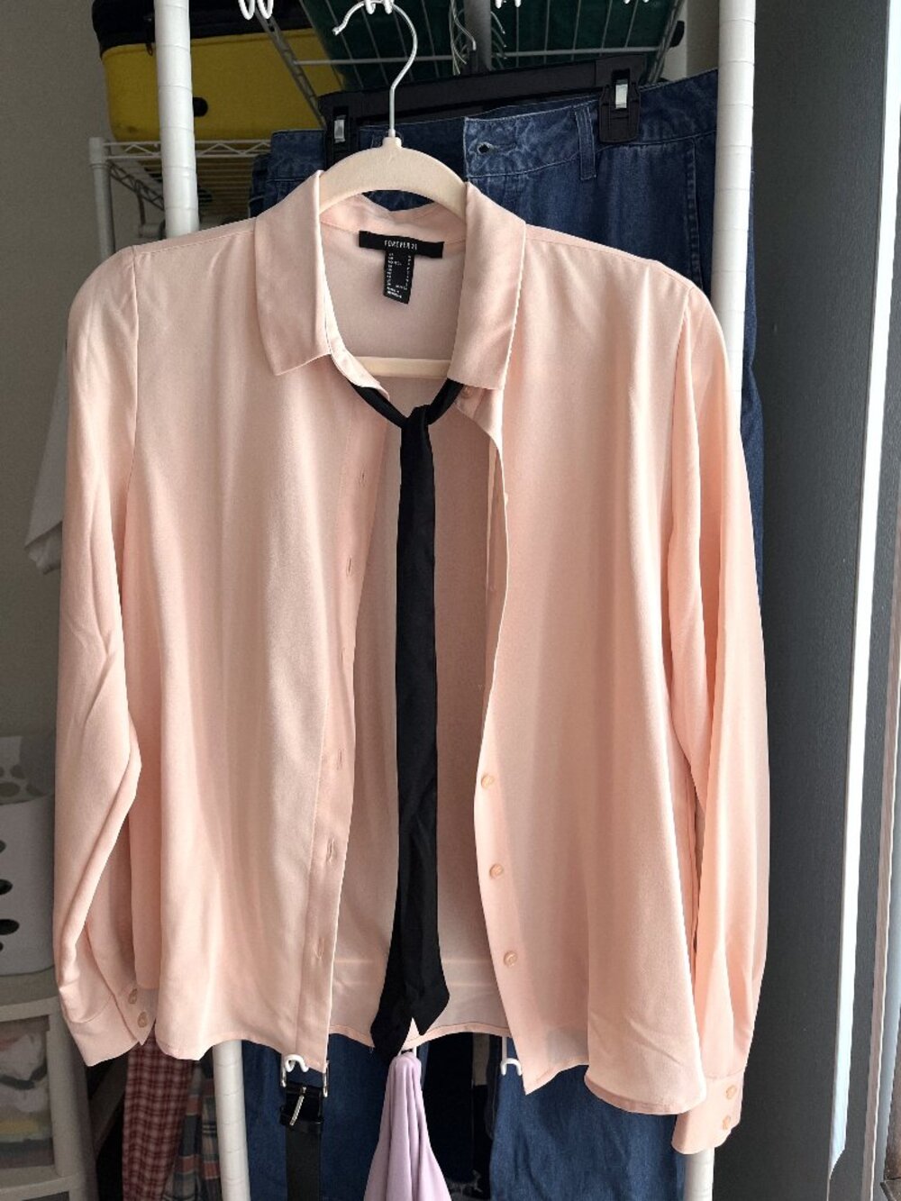 Forever 21 Shirt Blouse with Bow Ribbon
